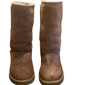 UGG Australia 5815 Classic Tall Gray Suede Boots Sheepskin Winter Boots Womens 7